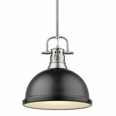 Golden Lighting Duncan 14 Inch Large Pendant Duncan - 3604-L PW-BLK - Transition by Vanessa Jane