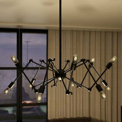 Vonn Lighting VMC31300BL Rana 39-inch Industrial Multi-Pivoting-Arm Chandelier w by Vanessa Jane