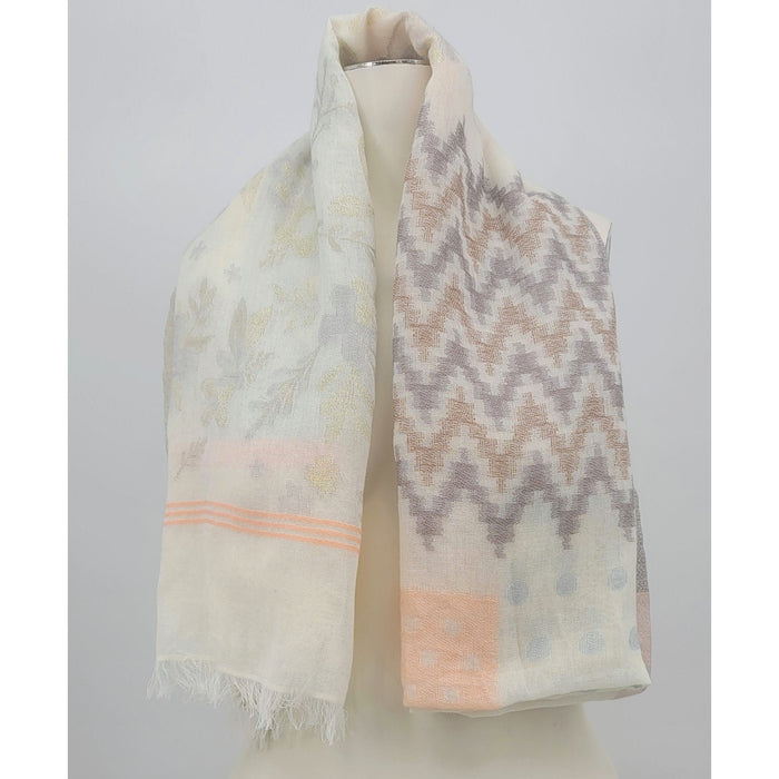 Echo Scarf Cabana Stripe Cover Up Cotton Womens Pink /gold by Vanessa Jane