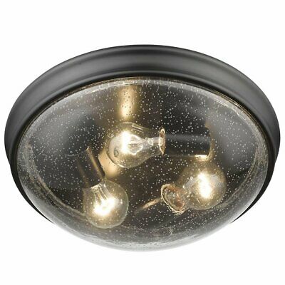 Millennium Lighting 14 3-light Metal Flushmount Light in Clear/Matte Black by Vanessa Jane