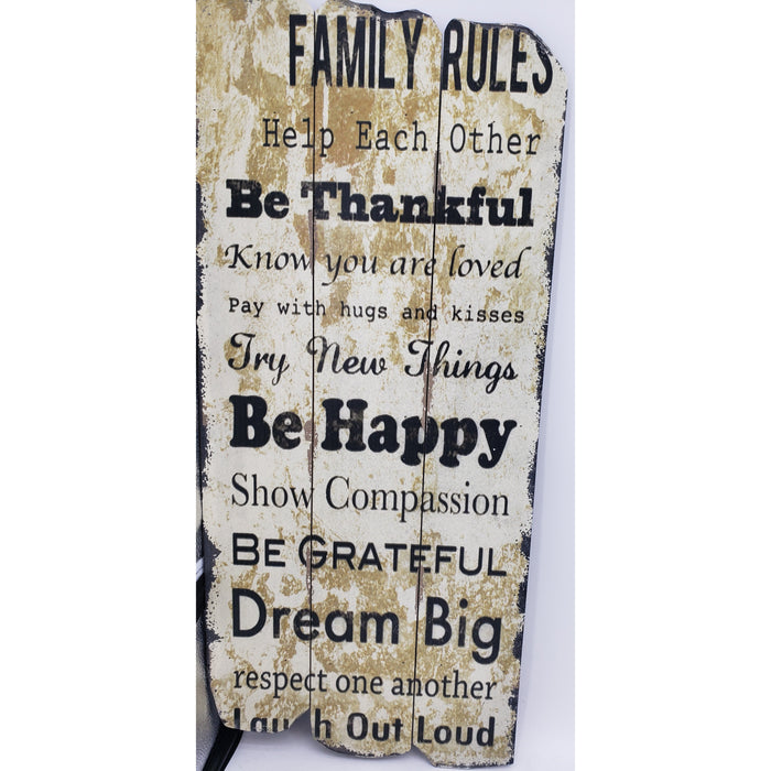 Family Rules Painted Wall Art by Vanessa Jane