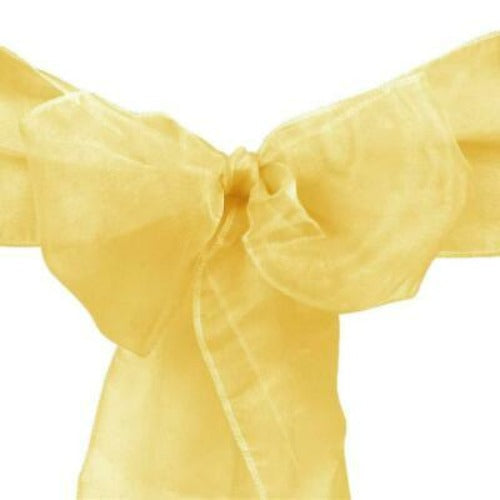 LinenTablecloth Organza Sash (10-Piece) Gold by Vanessa Jane