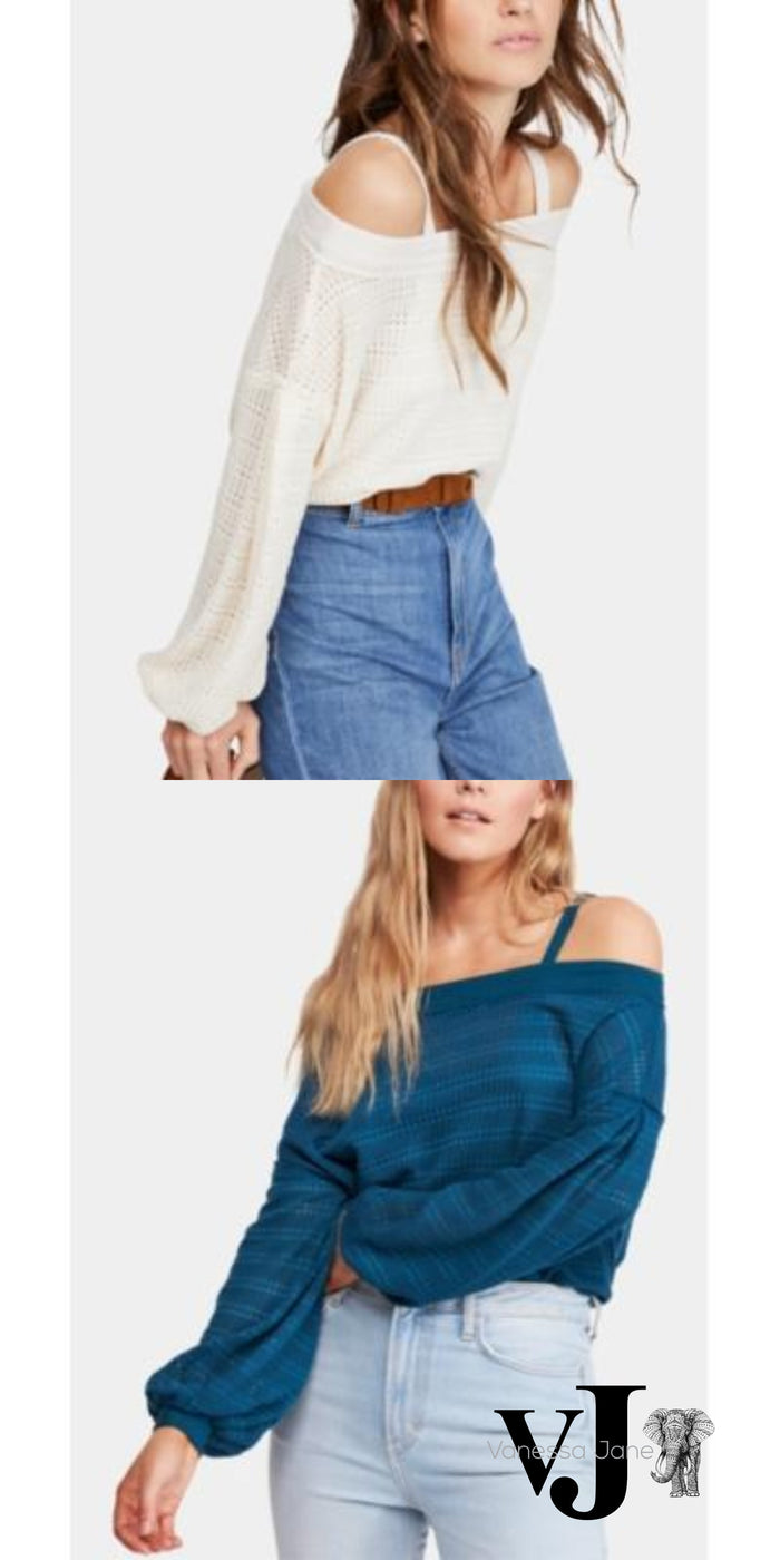 Free People Sistine Hacci Cold Shoulder Knit Top by Vanessa Jane