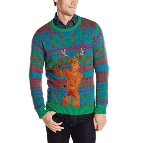 Blizzard Bay Mens Flashy Reindeer Ugly Christmas Sweater ,Size Small by Vanessa Jane