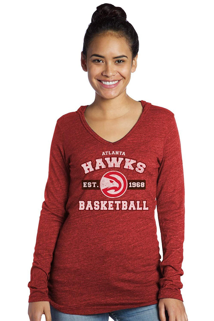 Majestic Athletic NBA Atlanta Hawks Womens Premium Triblend Hoodie by Vanessa Jane
