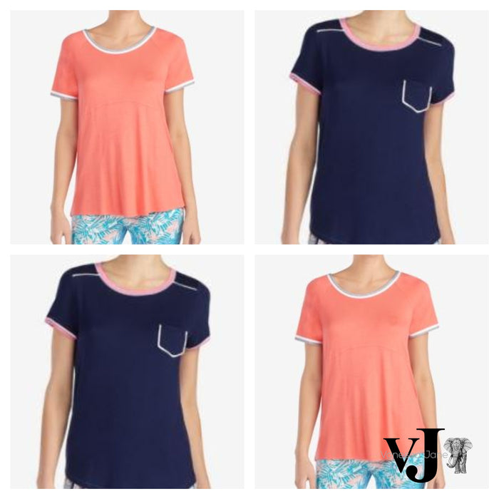 Layla Contrast-Trim Pajama Top by Vanessa Jane