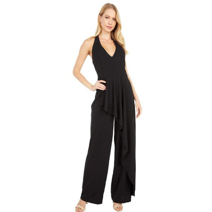Bebe Scuba Crepe Jumpsuit, Black, Size XL by Vanessa Jane