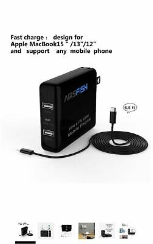 Macbook Pro charger 61W/87W, iPhone Fast Charger, AirsFish U by Vanessa Jane
