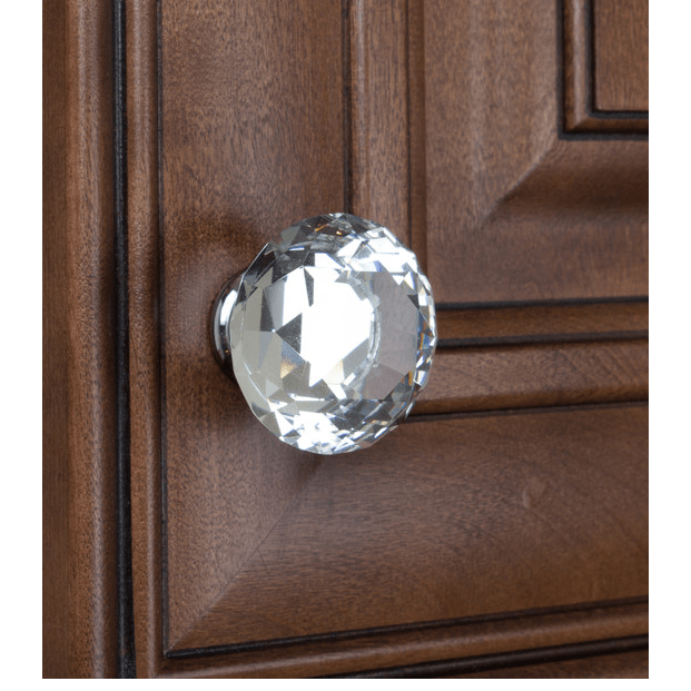 GlideRite 1-5/8" Clear K9 Crystal Polished Chrome Base Cabinet Knob (Set of 10) by Vanessa Jane
