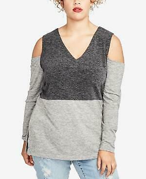 Rachel Roy Women's Cold Shoulder Pullover Long Sleeve V Neck Top by Vanessa Jane