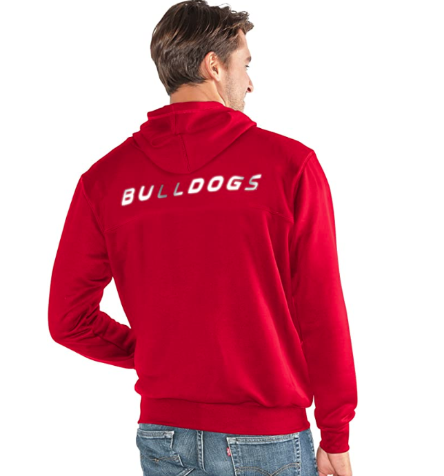 Georgia Bulldogs Mens Cadence Full Zip Sweatshirt, Red, Size Small by Vanessa Jane