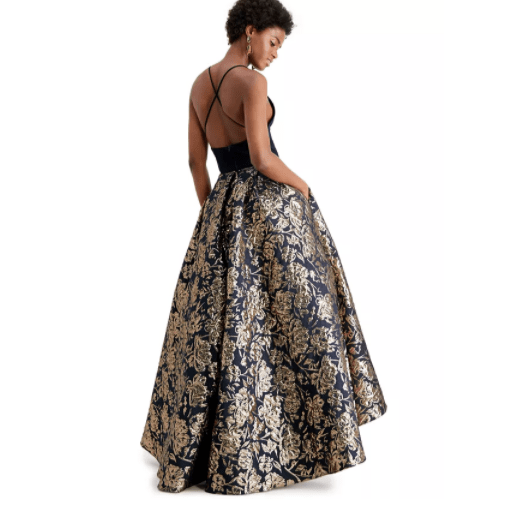 Betsy & Adam Womens Spaghetti Strap Sweetheart Neckline Full-Length Dress, 4 by Vanessa Jane