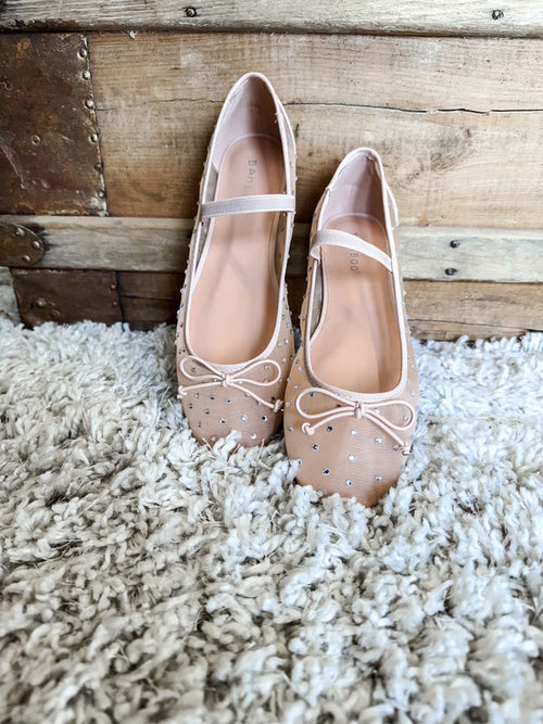 Marie Rhinestone Flat - Nude by Boutique 23