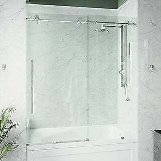 Vigo Vg60216066 Elan 66″ High x 60″ Wide Sliding Frameless Tub Door by Vanessa Jane