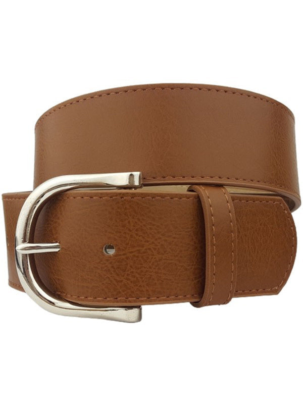 Elodie Shiny Buckle Belt - Tan by Boutique 23
