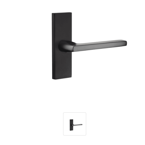 Emtek 5607US19 5-in Long Stretto Rectangular Privacy Sideplate Entry Set LH/Blk by Vanessa Jane