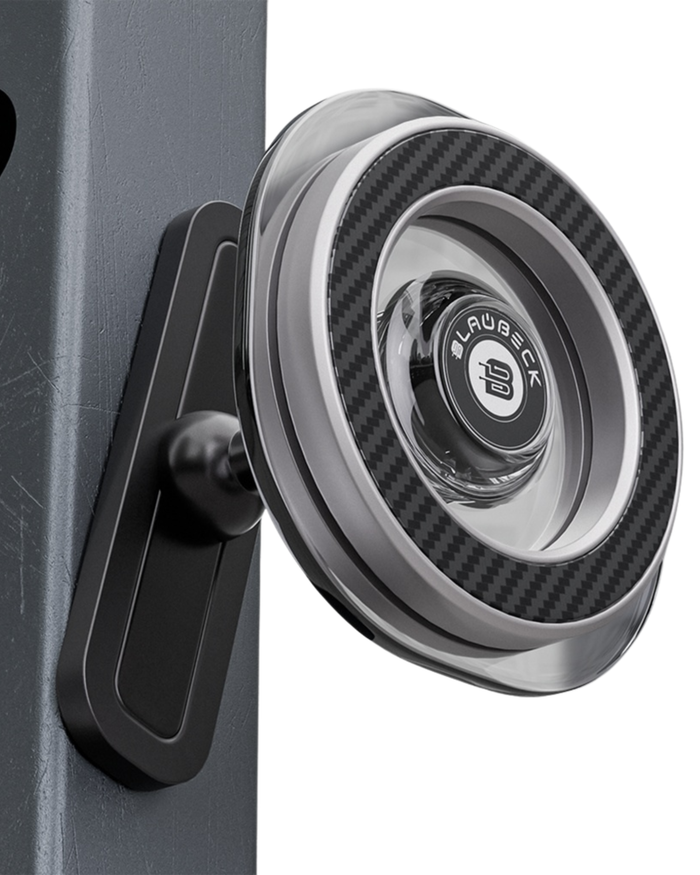 BLAUBECK Magnetic Gym Phone Holder – MagSafe & Android Compatible | Carbon Fiber & Acrylic | 360° Ball Joint Mount for Squat Racks, Golf Carts & Metal Surfaces by BLAUBECK