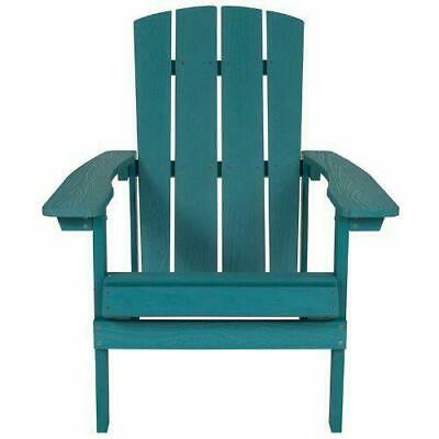 Flash Furniture Charlestown All-Weather Adirondack Chair in Sea Foam Faux Wood by Vanessa Jane