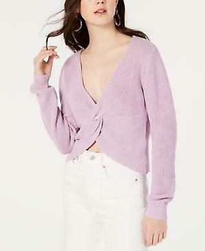 Material Girl Womens Twist Front Cropped Pullover Sweater, Size Large by Vanessa Jane