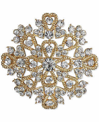 Charter Club Gold-Tone Crystal Heart Cluster Pin by Vanessa Jane