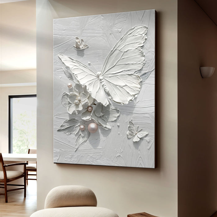 White Butterfly Wall Art by Tailored Canvases