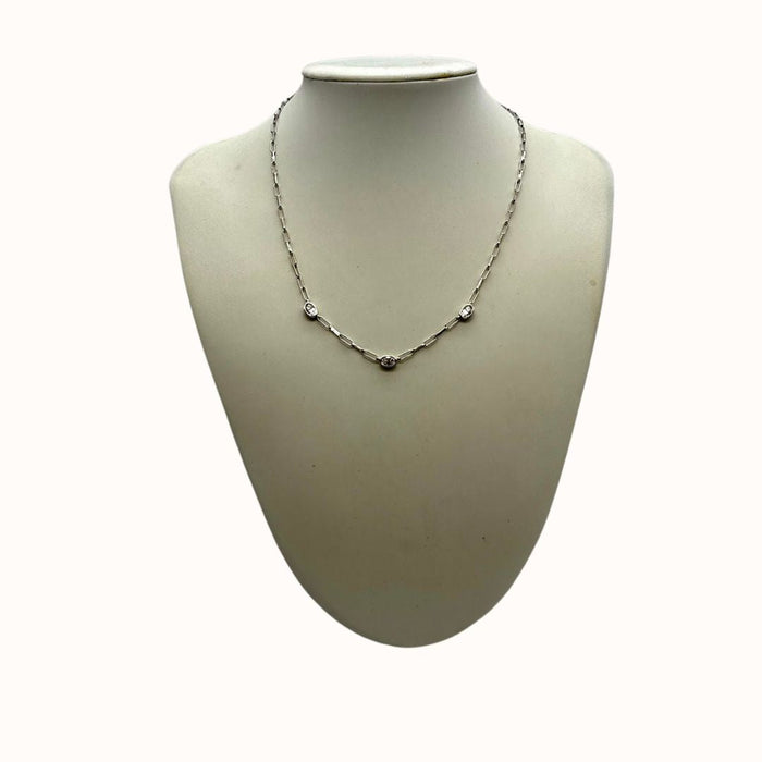 Eliot Danori Oval Cubic Zirconia Chain Necklace by Vanessa Jane