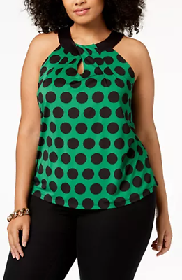 I.n.c. Women's Plus Size Printed Twist-Front Halter Top, Size OX by Vanessa Jane