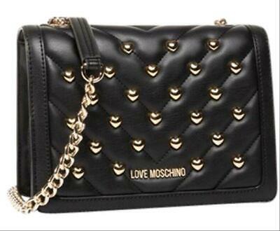 Love Moschino Borsa Matt Nappa Pu Nero Black Leather CrossBody Bag 8L X 3Wx5 by Vanessa Jane