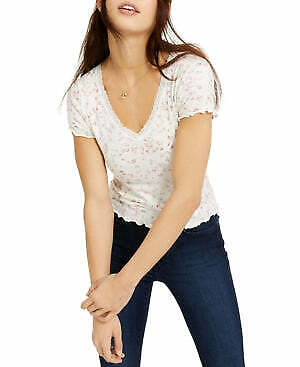 Hippie Rose Juniors' Lace-Trimmed Lettuce-Edge T-Shirt by Vanessa Jane