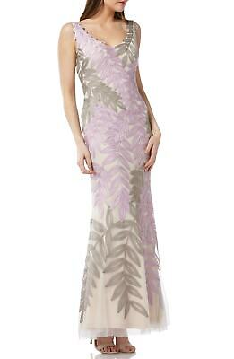 Js Collection Ribbon Soutache Floral Leaf Bodycon Mermaid Gown by Vanessa Jane