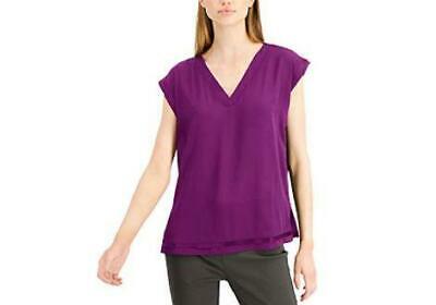 Alfani Womens Knit-Back Cap-Sleeve Top by Vanessa Jane