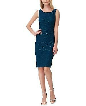Tahari Womens Blue Sleeveless Above The Knee Body Con Evening Size 8 by Vanessa Jane