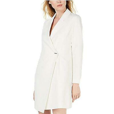 Bar III Solid Blazer Dress Washed White by Vanessa Jane