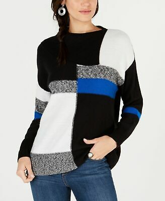 Style & Co Colorblocked Envelope-Neck Sweater by Vanessa Jane