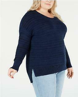 Style & Co Plus Size High-Low Drop-Shoulder Sweater by Vanessa Jane