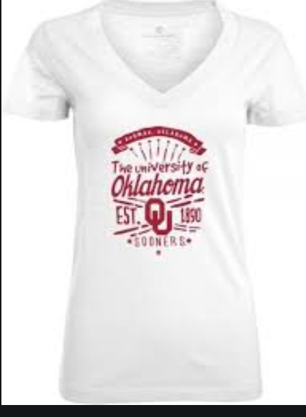Levelwear NCAA Oklahoma Sooners Women Anthem Entice Ladies Tee, X-Large, White by Vanessa Jane