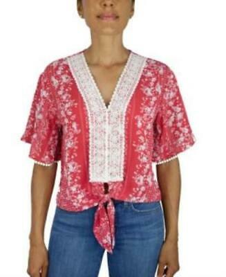 Be Bop Juniors Lace-Trim Tie-Front Top by Vanessa Jane