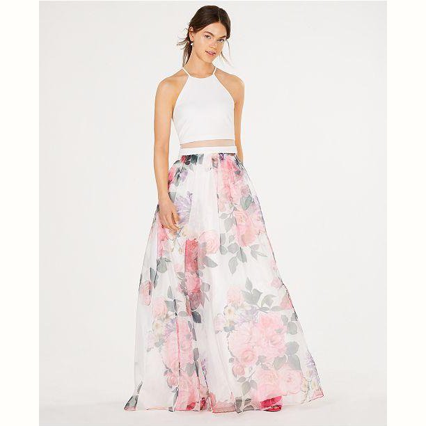 B Darlin Juniors Popover Printed Organza Gown, Size 5/6 by Vanessa Jane