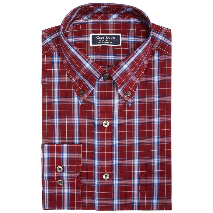 Club Room Mens Regular Fit Stretch Wrinkle Plaid Dress Shirt, Size 18 36-37 by Vanessa Jane
