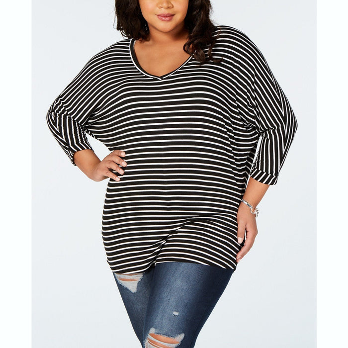Celebrity Pink Plus Size Striped Shirt by Vanessa Jane
