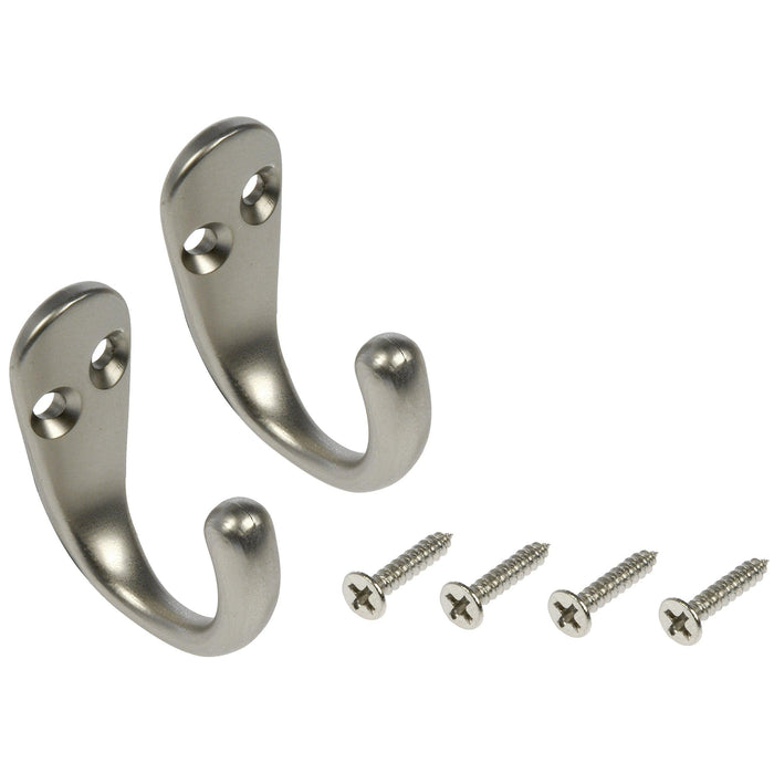 Dorman Hardware 4–1755 Two Coat Hooks, Satin Nickel, Size Small by Vanessa Jane