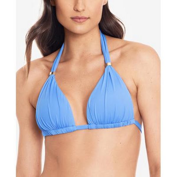 Lauren Ralph Lauren Beach Club Solid Molded Cup Halter Bikini Top by Vanessa Jane