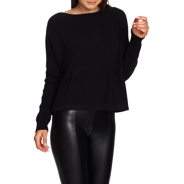1.State Womens Lace-up Wafflestitch Pullover Sweater, Size Small by Vanessa Jane