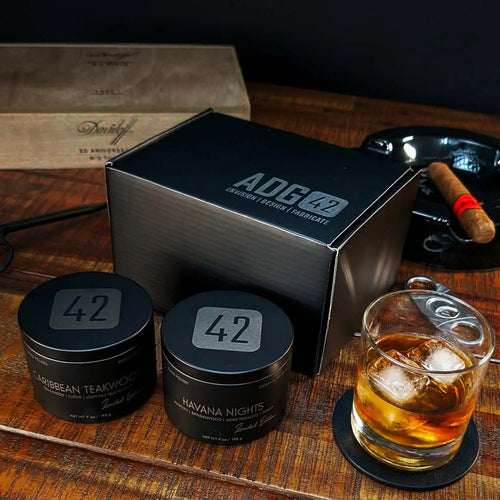 2 Wood Wick Candle Set for Men | Masculine Scent | Gift Box by Active Doodie Gear®