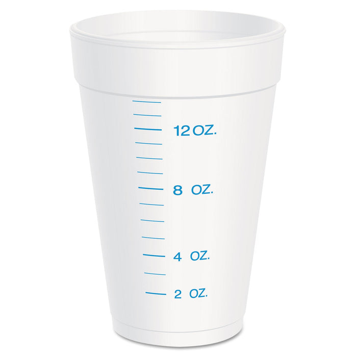 Dart Graduated Foam Medical Cups, 16 oz, White, 25/Pack, 40 Packs/Carton