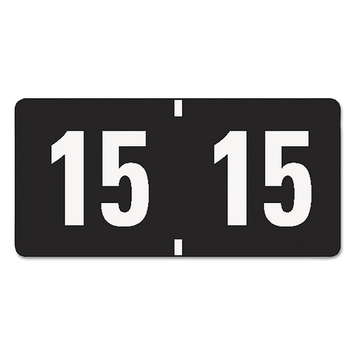 Smead Yearly End Tab File Folder Labels, 15, 0.75 x 1.5, Black, 500/Roll