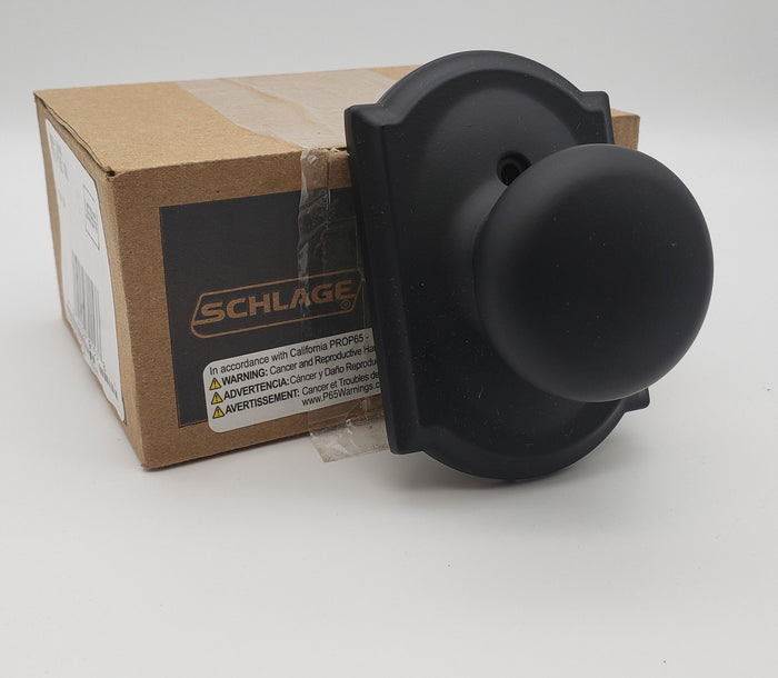 Schlage F170-PLY-CAM Plymouth Non-Turning One-Sided Dummy Door Knob Matte Black by Vanessa Jane