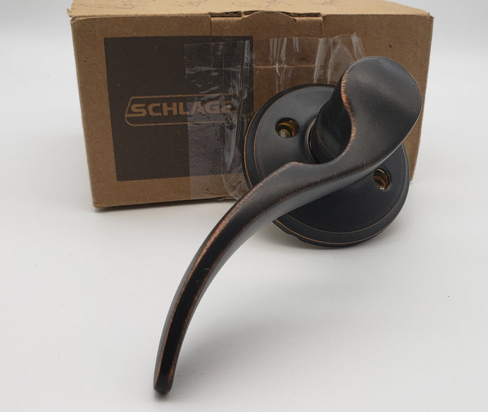 Schlage Annes Left Handed Non-Turning One-Sided Dummy Door Lever Aged Bronze by Vanessa Jane