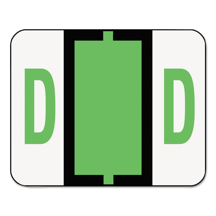Smead A-Z Color-Coded End Tab Filing Labels, D, 1 x 1.25, White, 500/Roll