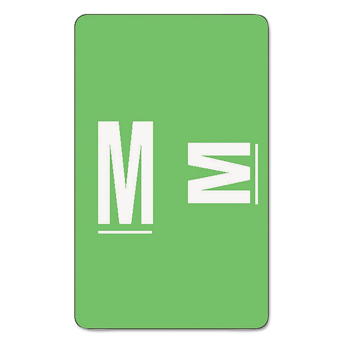 Smead AlphaZ Color-Coded Second Letter Alphabetical Labels, M, 1 x 1.63, Light Green, 10/Sheet, 10 Sheets/Pack